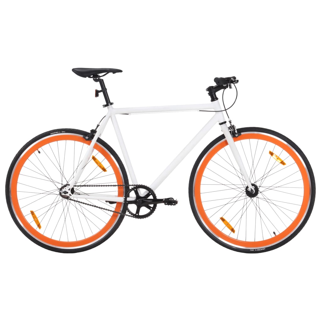 Bicikl s fiksnim zupčanikom bijelo-narančasti 700c 59 cm Bicikli Naručite namještaj na deko.hr