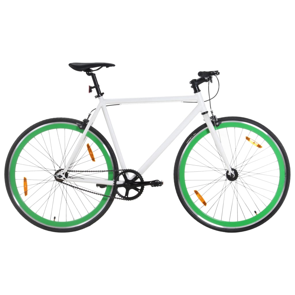6: vidaXL cykel 1 gear 700c 59 cm hvid og grøn