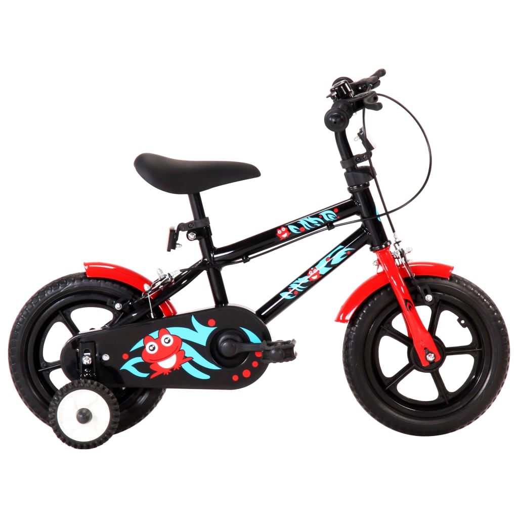 Bicicleta pentru copii negru si rosu 12 inci