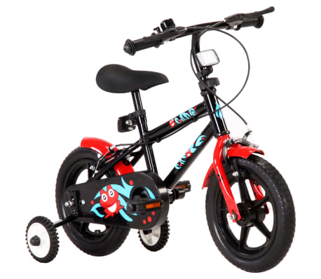 vidaXL Bici per Bambini 12 Pollici Nera e Rossa