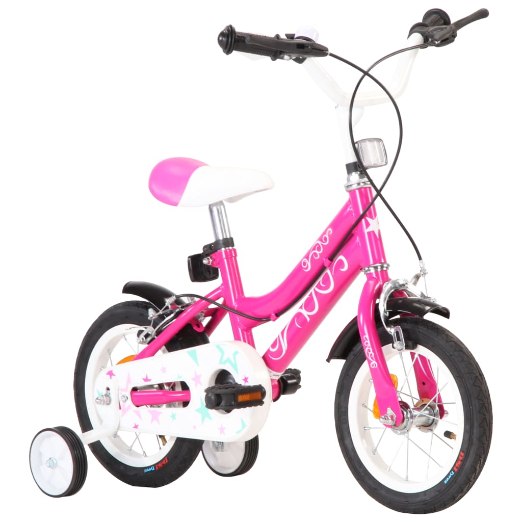 vidaXL Bici per Bambini 12 Pollici Nera e Rosa