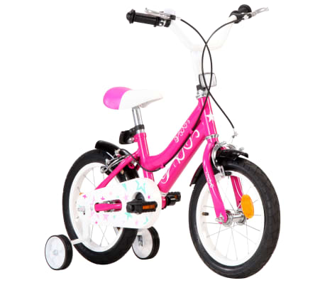 vidaXL Detský bicykel 14 palcový čierny a ružový