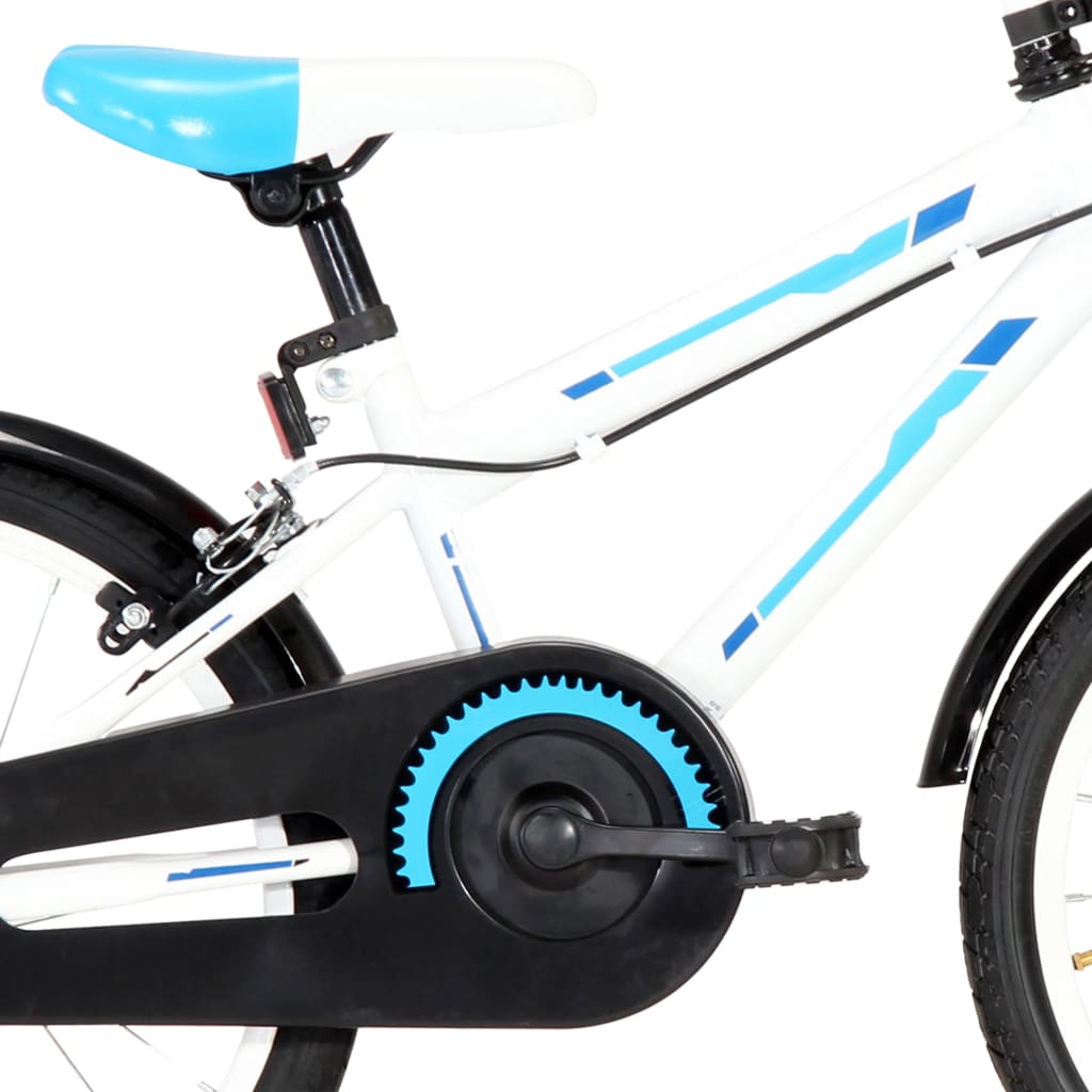 vidaXL Kinderfahrrad 24 Zoll Blau Weiß Kinderrad Fahrrad für Kinder Junge 