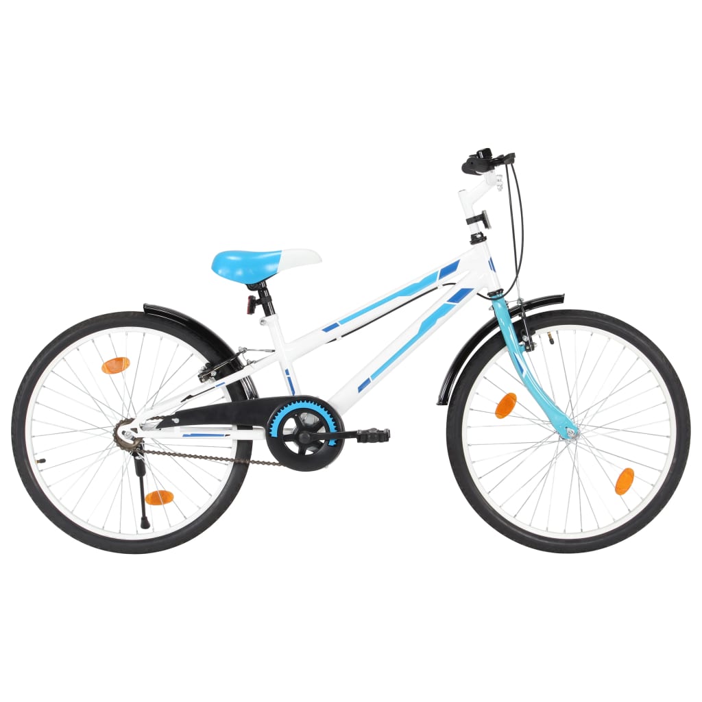 10: vidaXL børnecykel 24 tommer blå og hvid