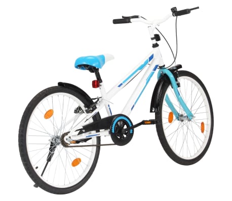 vidaXL Lasten pyörä 24" sininen ja valkoinen