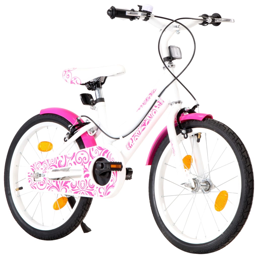 Vidaxl Bicicleta Pentru Copii, Roz Si Alb, 18 Inci