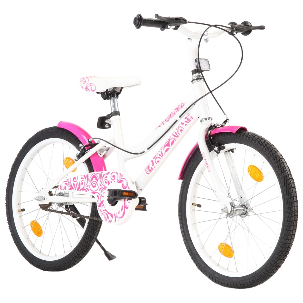 vidaXL Bicicletă pentru copii, roz și alb, 20 inci vidaxl.ro