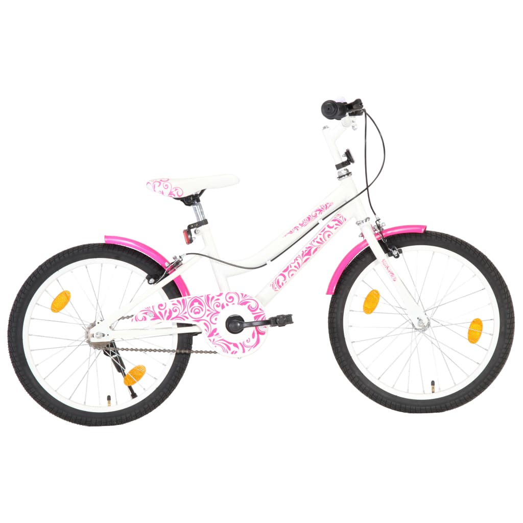 vidaXL Kinderfahrrad 20 Zoll Rosa und Weiß