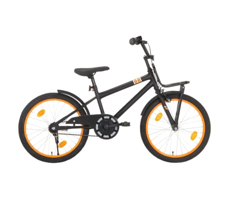 vidaXL Detský bicykel s predným nosičom, 20-palcový, čierno oranžový