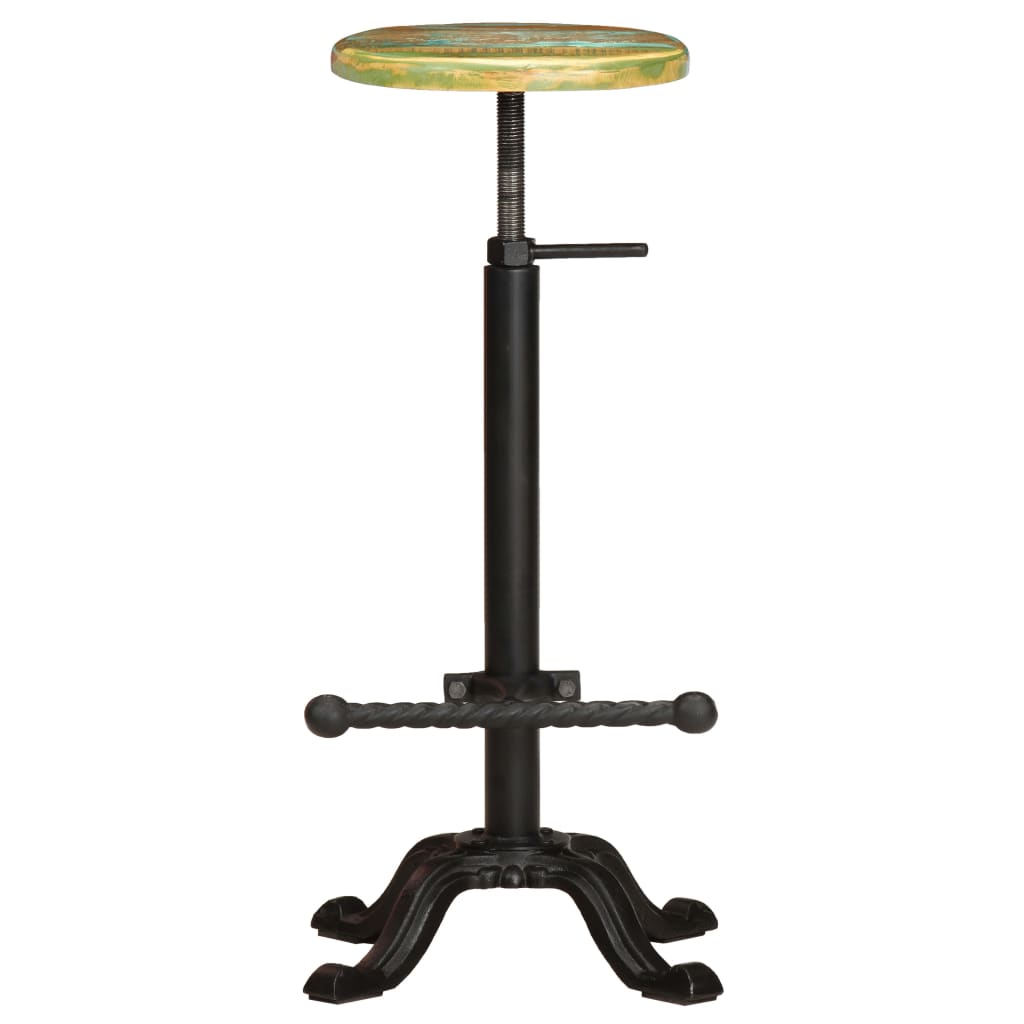 Бар табуретки, 2 бр, чугун и регенерирана дървесина масив