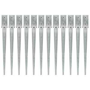 Talne konice 12 kosov srebrne 7x7x75 cm pocinkano jeklo