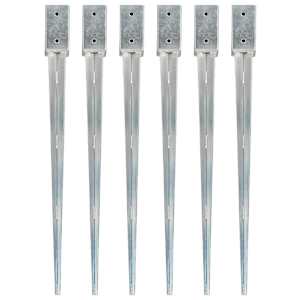 Talne konice 6 kosov srebrne 7x7x90 cm pocinkano jeklo