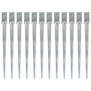 Talne konice 12 kosov srebrne 7x7x90 cm pocinkano jeklo