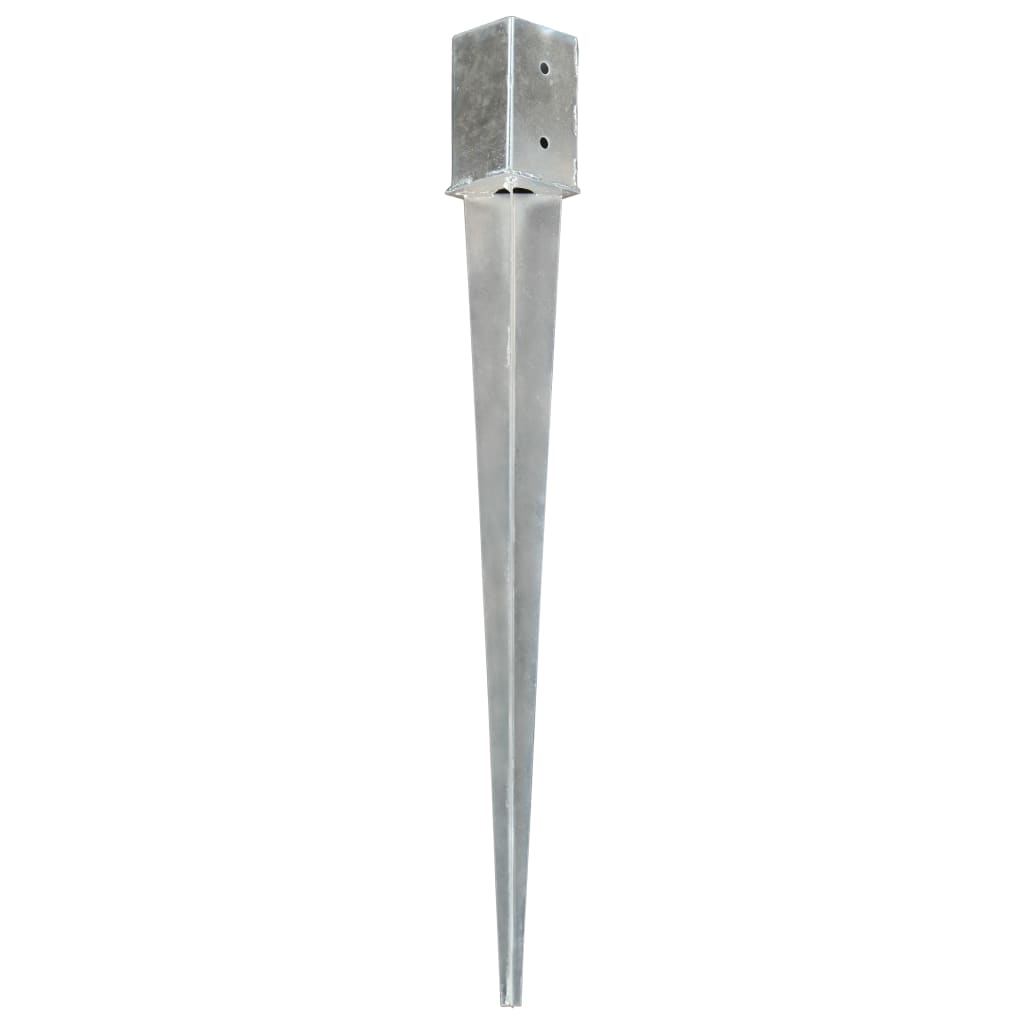 vidaXL Erdspieße 2 Stk. Silbern 8×8×91 cm Verzinkter Stahl