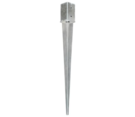 vidaXL Erdspieße 2 Stk. Silbern 8×8×91 cm Verzinkter Stahl