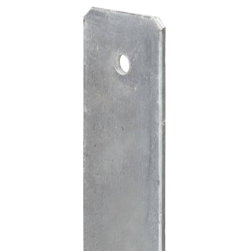 2 db ezüstszínű horganyzott acél kerítéshorgony 7 x 6 x 60 cm 