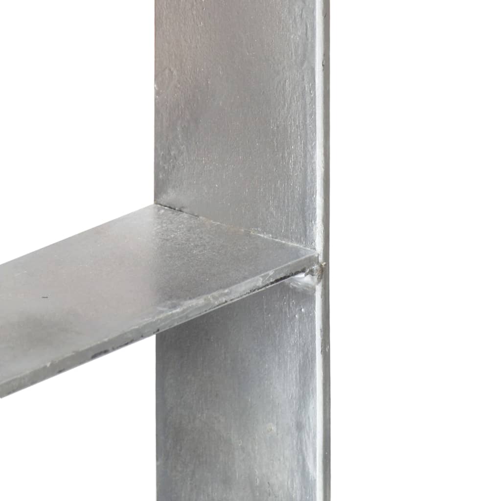 2 db ezüstszínű horganyzott acél kerítéshorgony 8 x 6 x 60 cm 