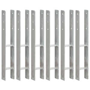 Ograjna sidra 6 kosov srebrna 8x6x60 cm pocinkano jeklo