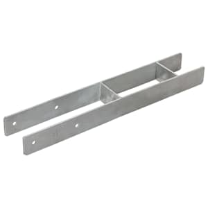 vidaXL Piquets de cl&ocirc;ture 2 pcs Argent&eacute; 9x6x60 cm Acier galvanis&eacute;