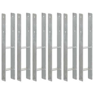 Ograjna sidra 6 kosov srebrna 9x6x60 cm pocinkano jeklo