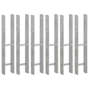 Ograjna sidra 6 kosov srebrna 10x6x60 cm pocinkano jeklo