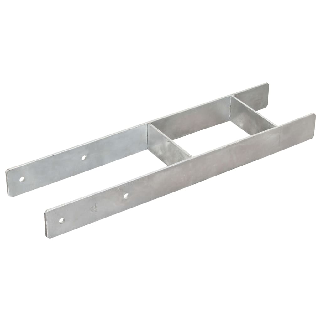 

vidaXL Grondankers 2 st 14x6x60 cm gegalvaniseerd staal zilverkleurig