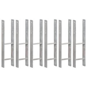 Ograjna sidra 6 kosov srebrna 14x6x60 cm pocinkano jeklo