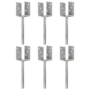 Ograjna sidra 6 kosov srebrna 7x6x30 cm pocinkano jeklo