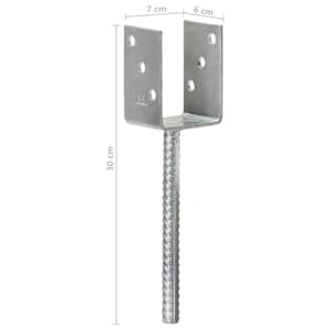 Plotové kotvy 6 ks stříbrné 7 x 6 x 30 cm pozinkovaná ocel - obrázek 7