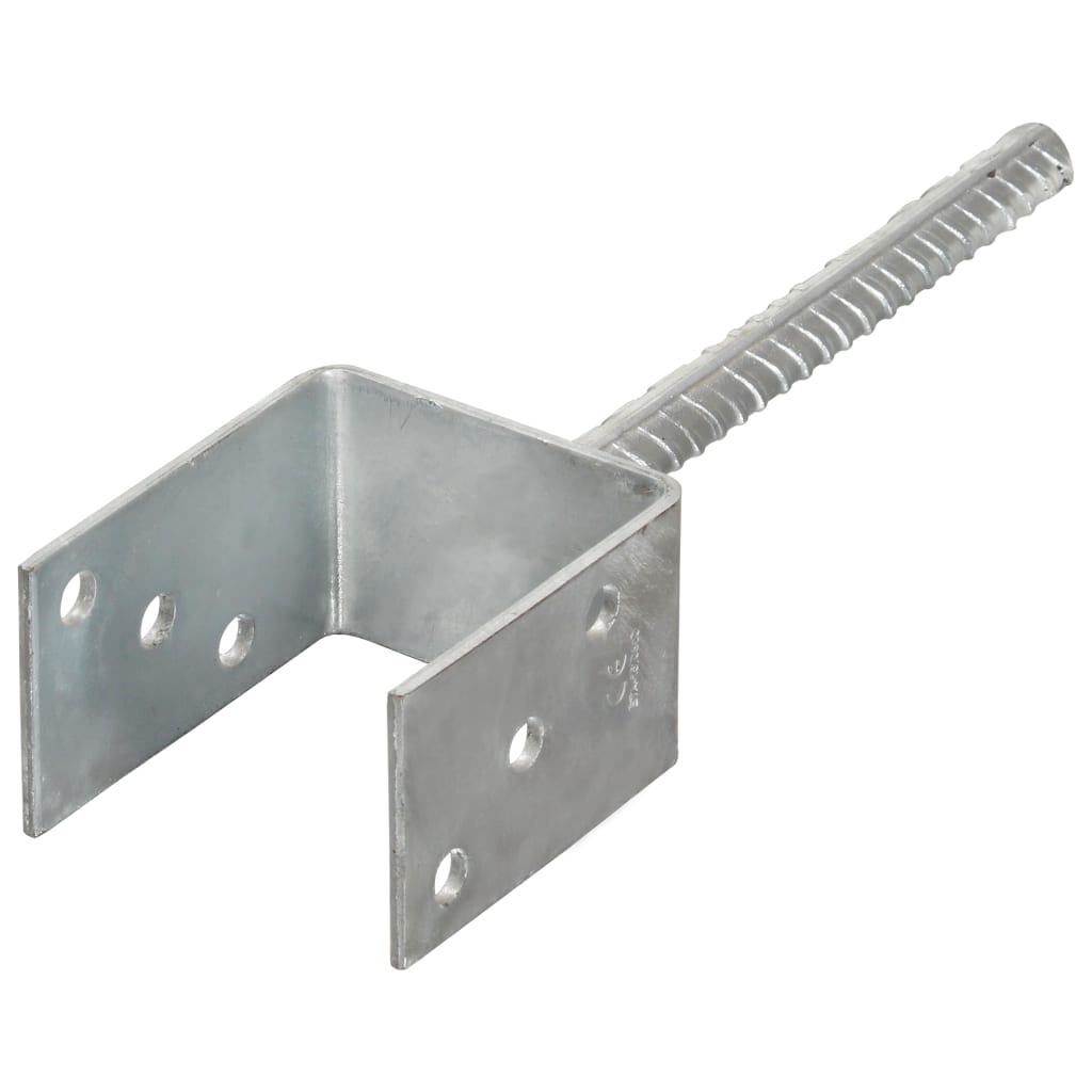 vidaXL Âncoras de vedação 2 pcs 8x6x30 cm aço galvanizado prateado