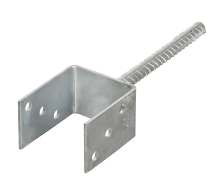 vidaXL Fence Anchors 2 pcs Silver 8x6x30 cm Galvanised Steel