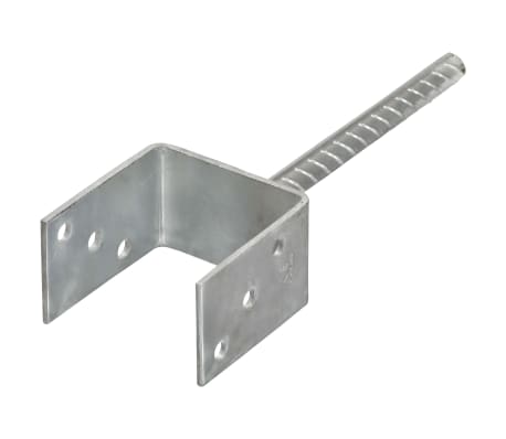 vidaXL Âncoras de vedação 2 pcs 9x6x30 cm aço galvanizado prateado