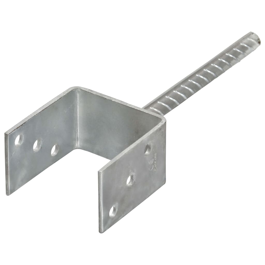 

vidaXL Grondankers 6 st 9x6x30 cm gegalvaniseerd staal zilverkleurig