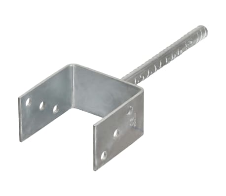 vidaXL Pfostentr&auml;ger 6 Stk. Silbern 10&times;6&times;30 cm Verzinkter Stahl