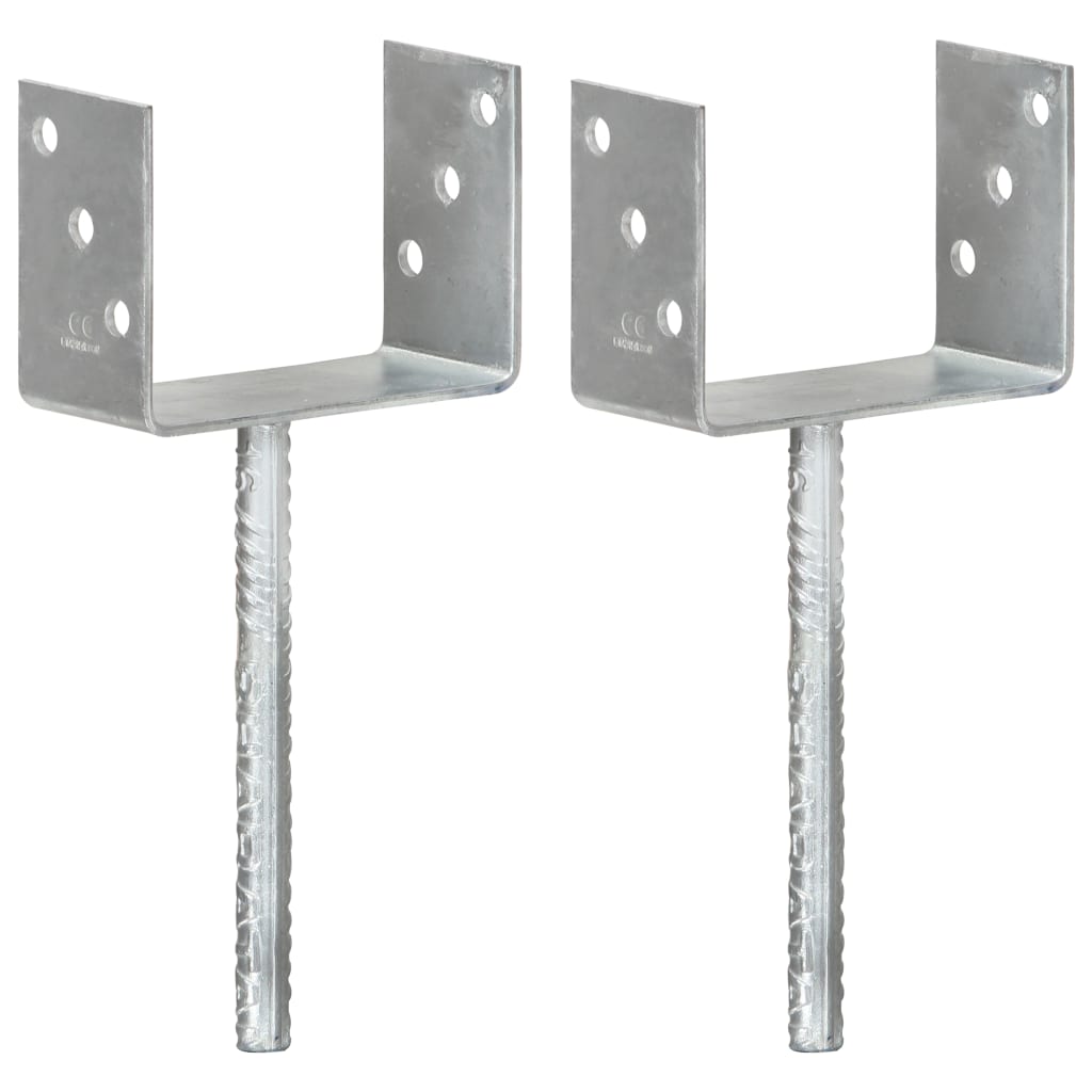 vidaXL Grondankers 2 st 14x6x30 cm gegalvaniseerd staal zilverkleurig vidaXL Grondankers 2 st 14x6x30 cm gegalvaniseerd staal zilverkleurig