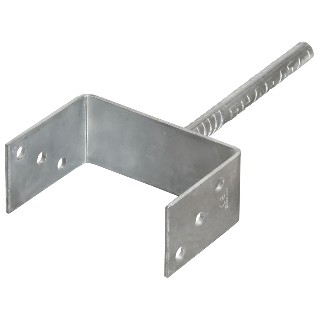 vidaXL Âncoras de vedação 2 pcs 14x6x30 cm aço galvanizado prateado