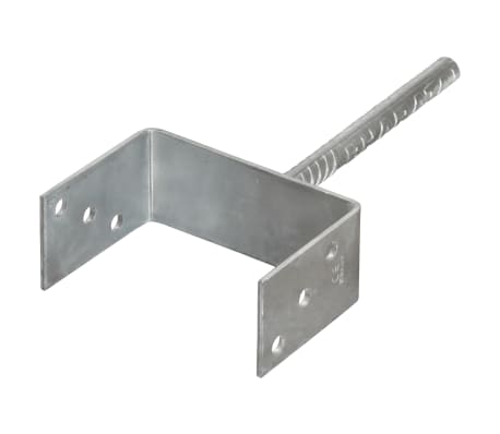 vidaXL Âncoras de vedação 2 pcs 14x6x30 cm aço galvanizado prateado