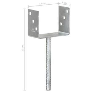 Plotové kotvy 6 ks stříbrné 14 x 6 x 30 cm pozinkovaná ocel - obrázek 7