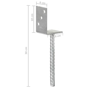 Plotové kotvy 12 ks stříbrné 8x6x30 cm pozinkovaná ocel - obrázek 7