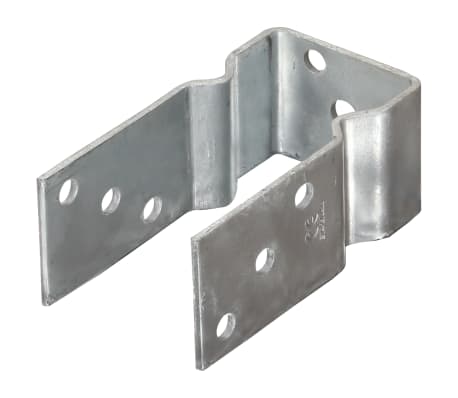 vidaXL Anclajes de valla 2 uds acero galvanizado plateado 8x6x15 cm