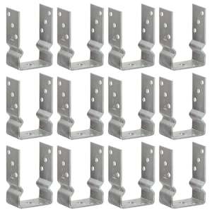 Ograjna sidra 12 kosov srebrna 9x6x15 cm pocinkano jeklo