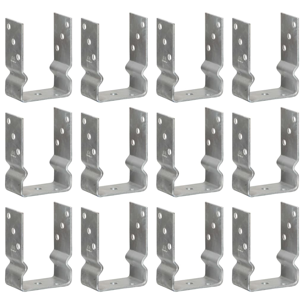 vidaXL Plotové kotvy 12 ks stříbrné 10x6x15 cm pozinkovaná ocel