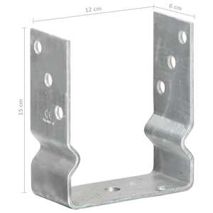 plotové kotvy 12 ks stříbrné 12x6x15 cm pozinkovaná ocel - obrázek 8