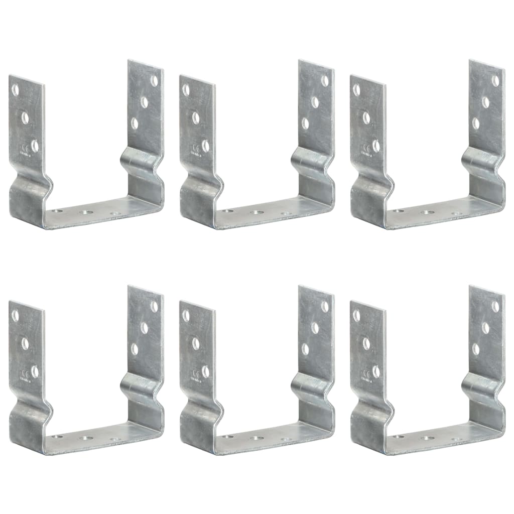 vidaXL Plotové kotvy 6 ks stříbrné 14 x 6 x 15 cm pozinkovaná ocel