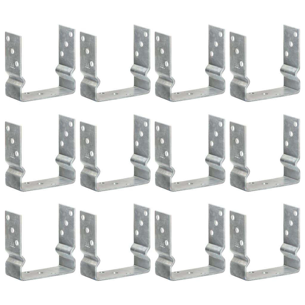 vidaXL Plotové kotvy 12 ks stříbrné 14x6x15 cm pozinkovaná ocel