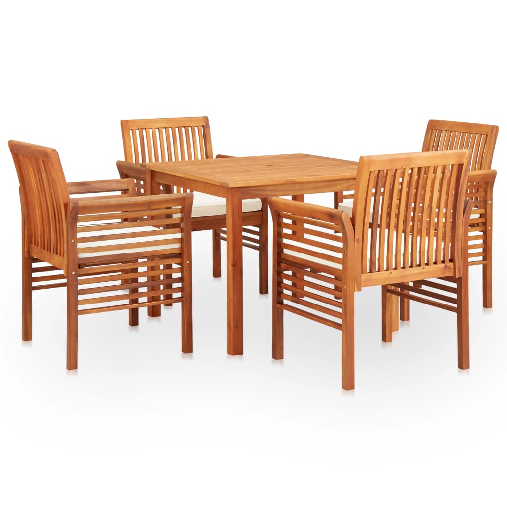 vidaXL Set mobilier de exterior cu perne 5 piese lemn masiv de acacia