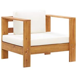 vidaXL Garden Lounge Set Cream Solid Acacia Wood Standard Durable