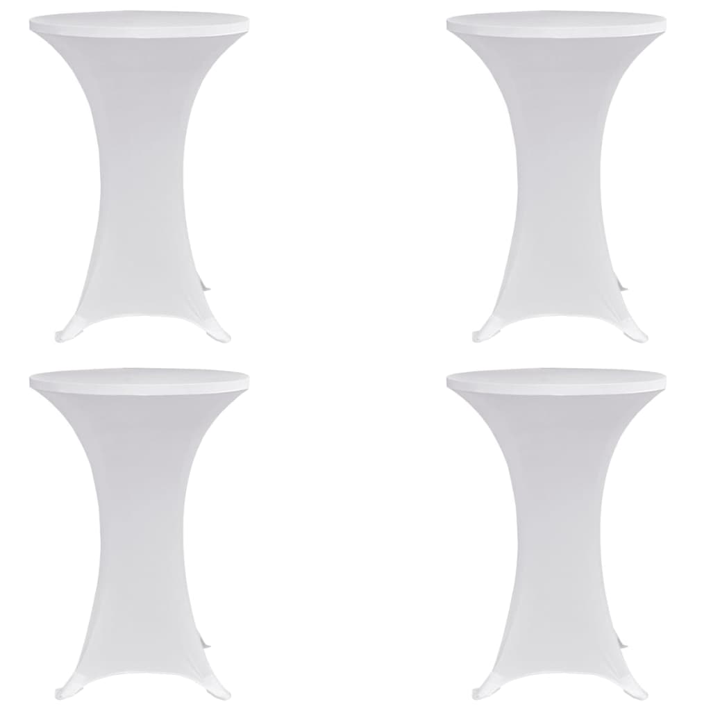 vidaXL Husă de masă cu picior Ø60 cm, 4 buc., alb, elastic Alb imagine model 2022