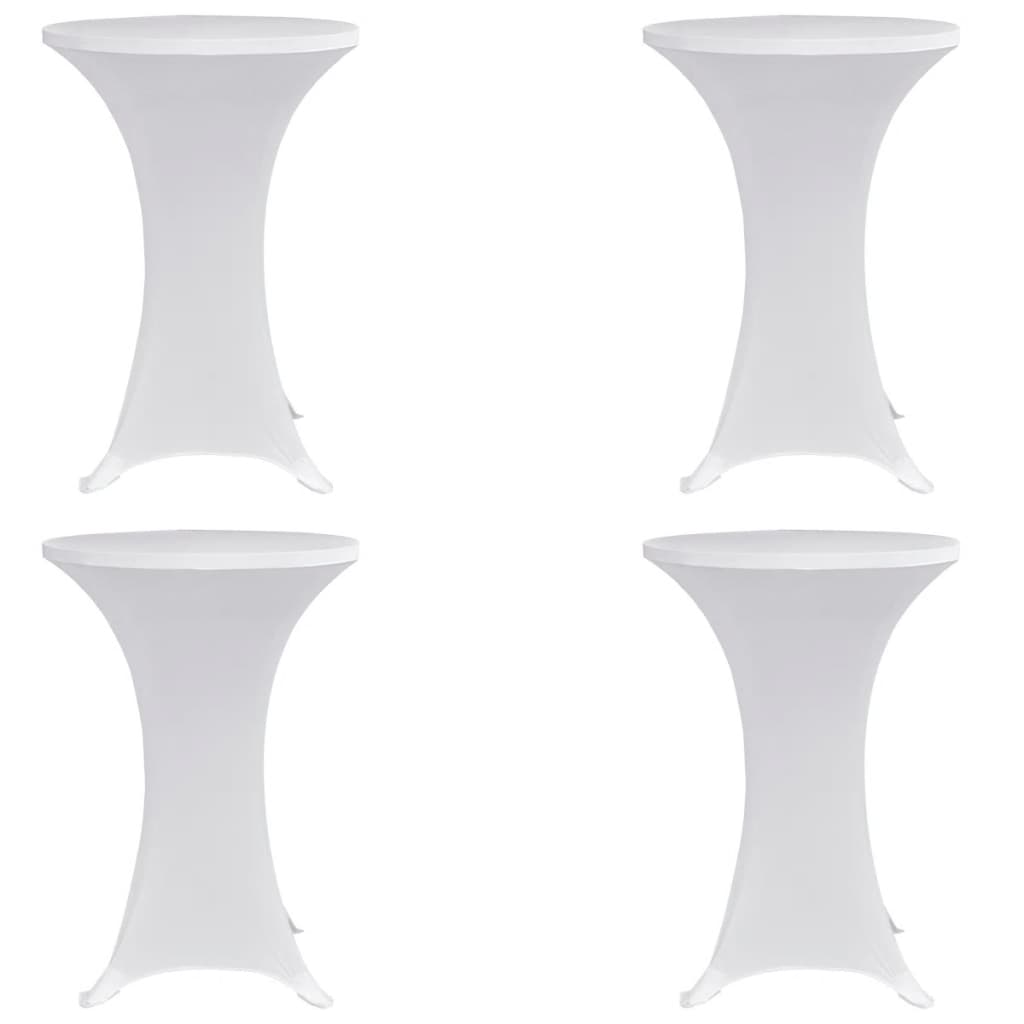 vidaXL Husă de masă cu picior Ø70 cm, 4 buc., alb, elastic Alb imagine model 2022