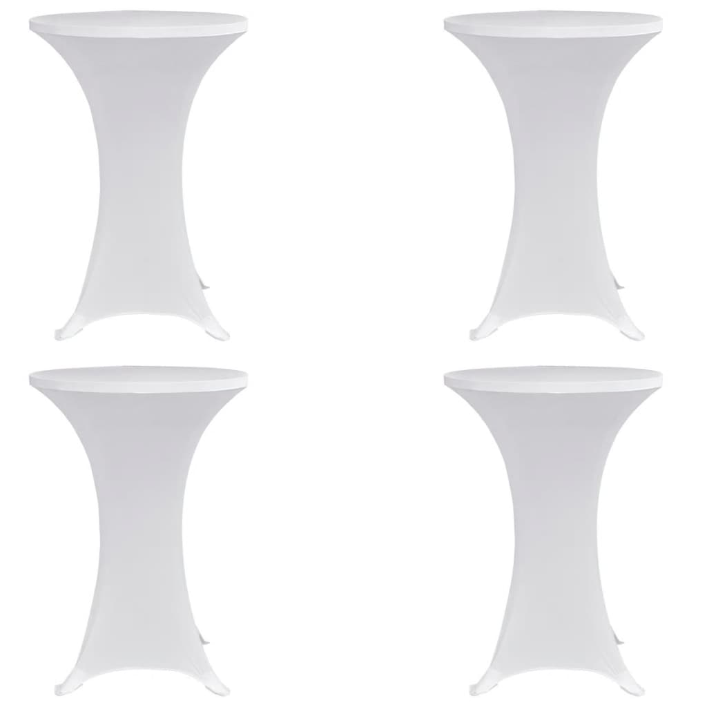 vidaXL Stehtischhussen 4 Stk. Ø 70 cm Weiß Stretch